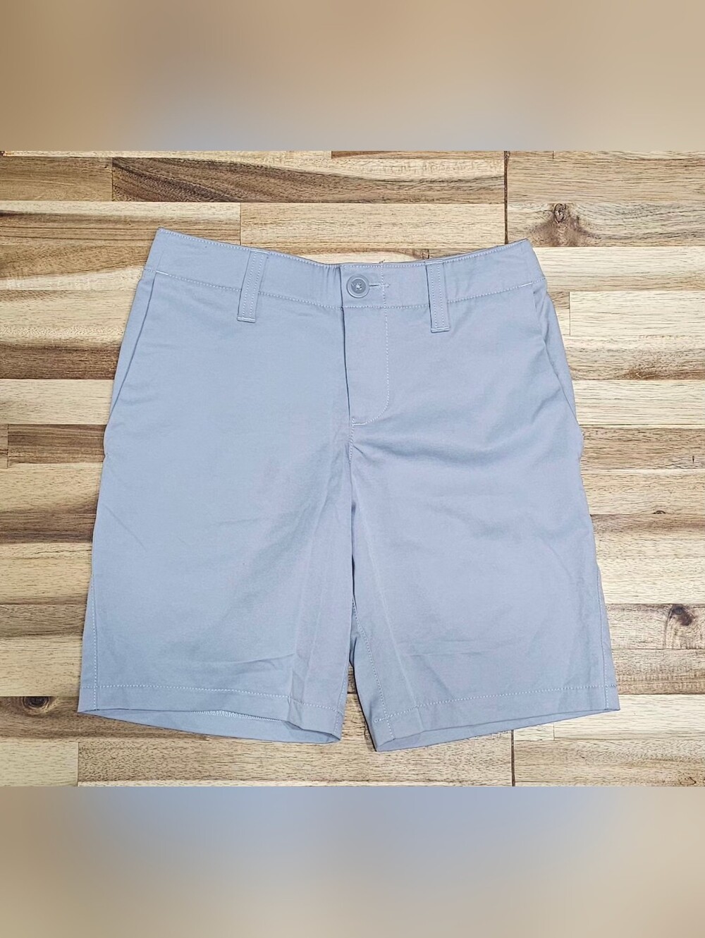 Under Armour Boys Light Gray Flat Front Performance Shorts